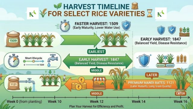 Harvest Timeline for Rice Varieties